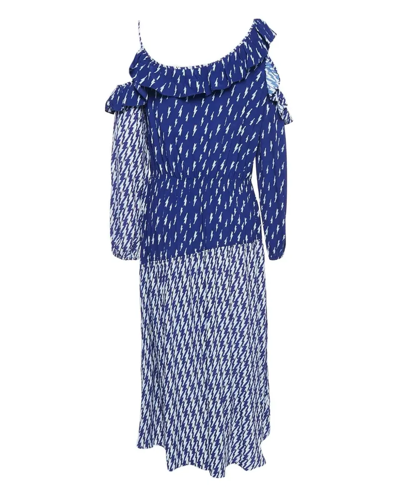 Sandro Gerüschtes Kleid mit Blitzen - Blau Blau