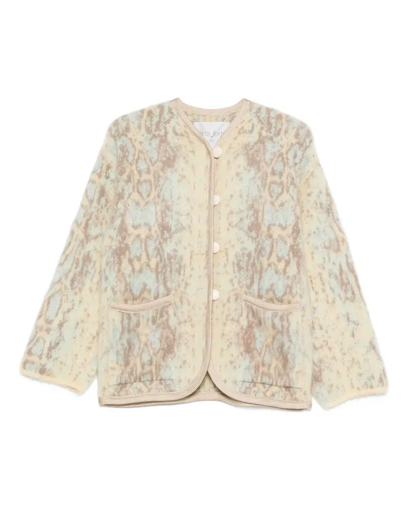 forte_forte Cardigan mit Schlangenmuster - Gelb Gelb