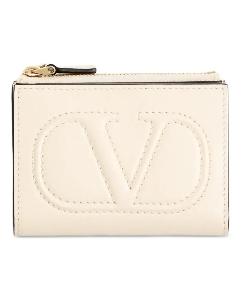 Valentino Garavani compact VLogo Walk wallet in calfskin - Nude Nude