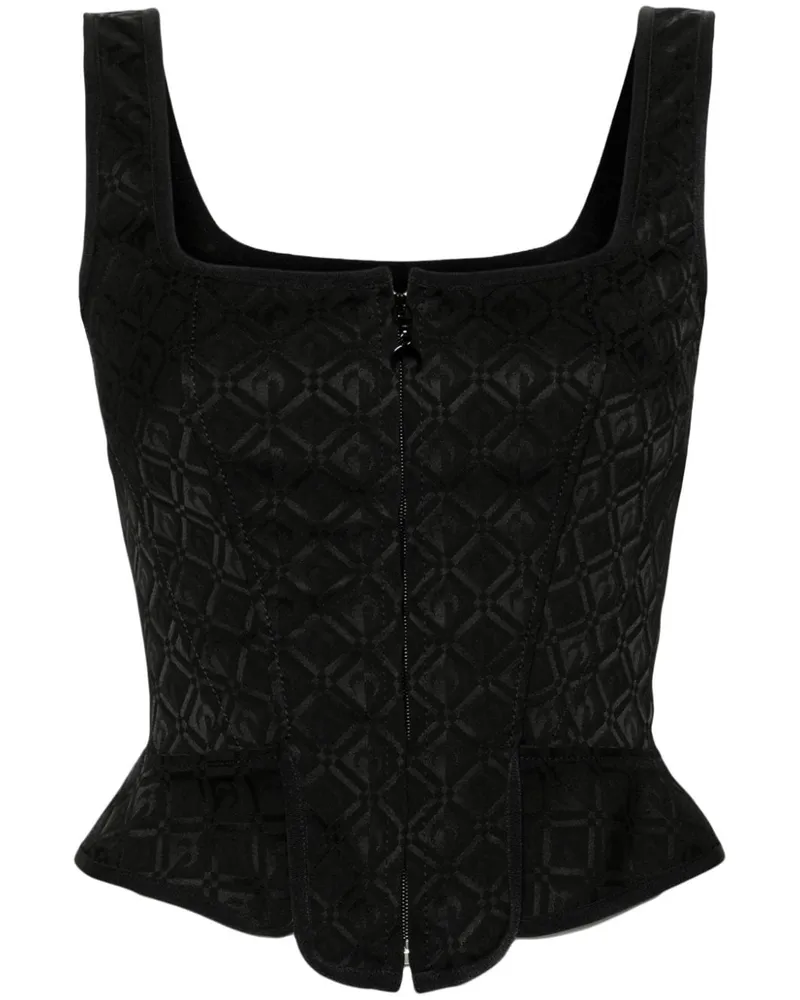 Marine Serre Moon Diamant Top - Schwarz Schwarz