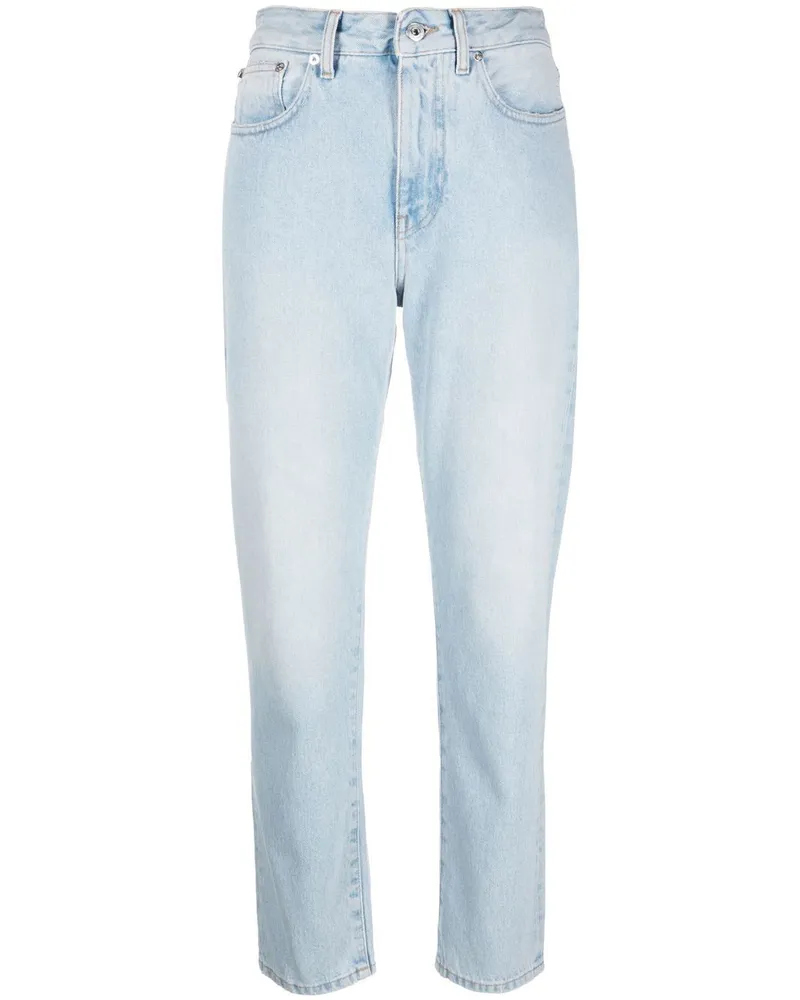 OFF-WHITE Schmale Cropped-Jeans Blau