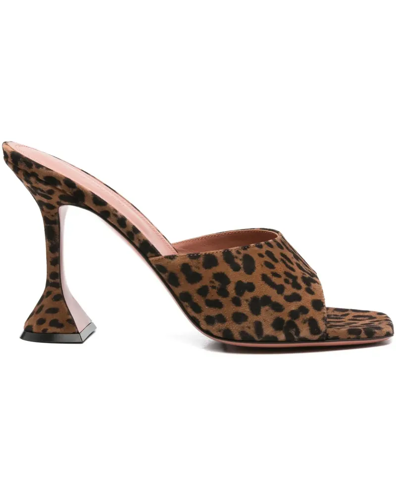 Amina Muaddi Lupita Mules mit Absatz 95mm - Braun Braun