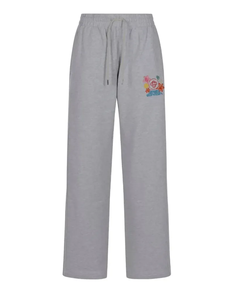 Casablanca Paris embroidered-logo drawstring cotton track pants - Grau Grau