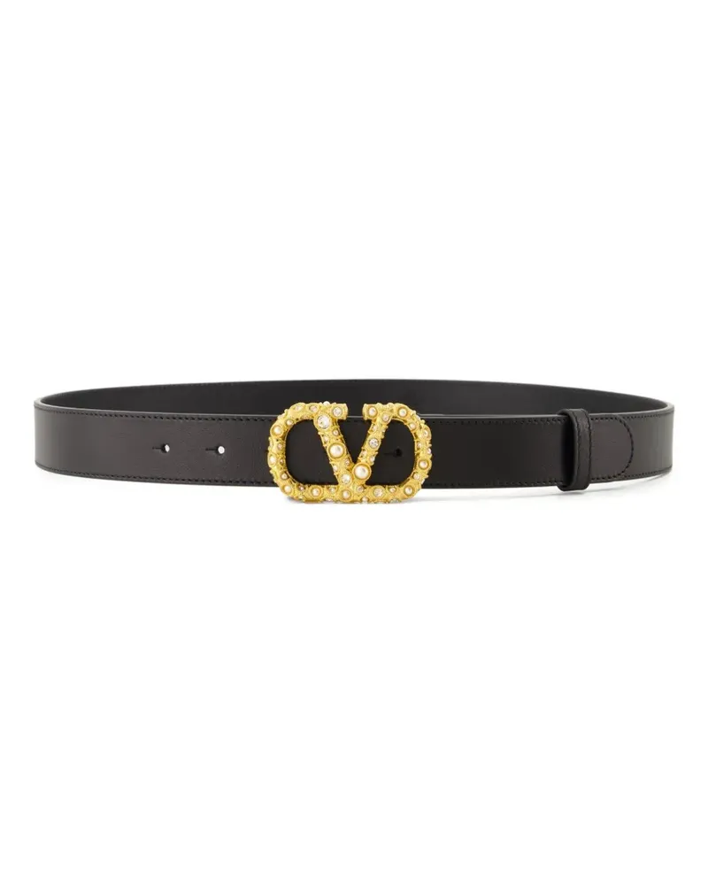 Valentino Garavani Gürtel mit VLogo - Schwarz Schwarz