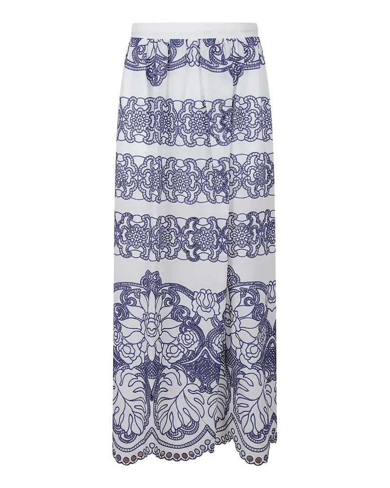 Borgo De Nor Belan embroidered lace-trim maxi skirt - Weiß Weiß
