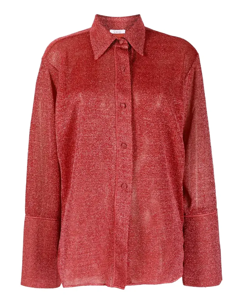 Oséree Hemd im Metallic-Look - Rot Rot