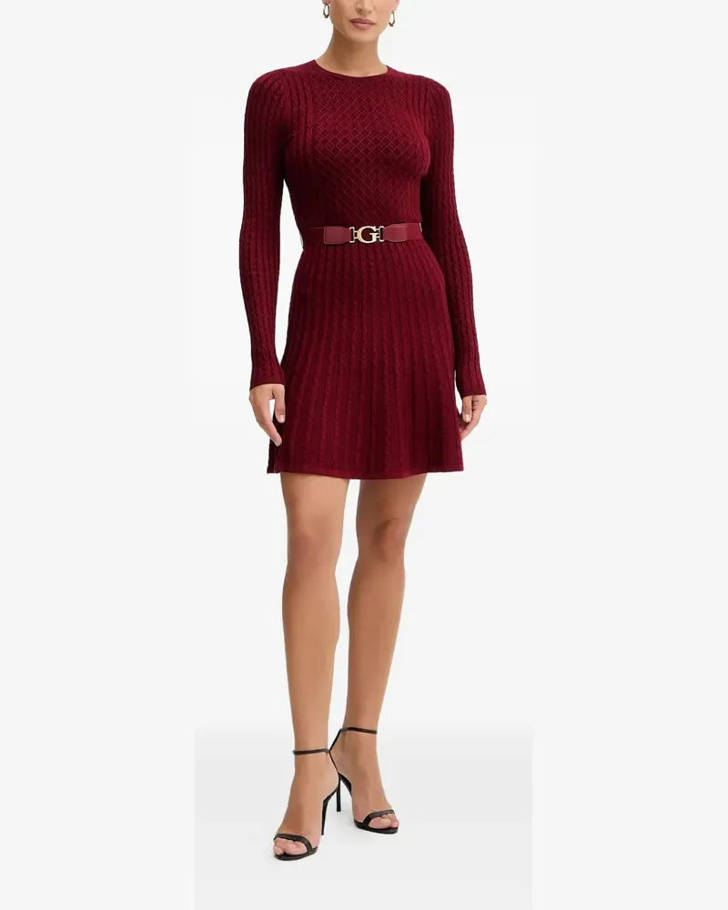 Guess cable-knit belted mini dress - Rot Rot