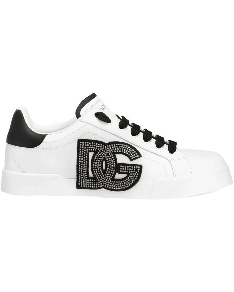 Dolce & Gabbana Portofino Sneakers mit Strass - Weiß Weiß
