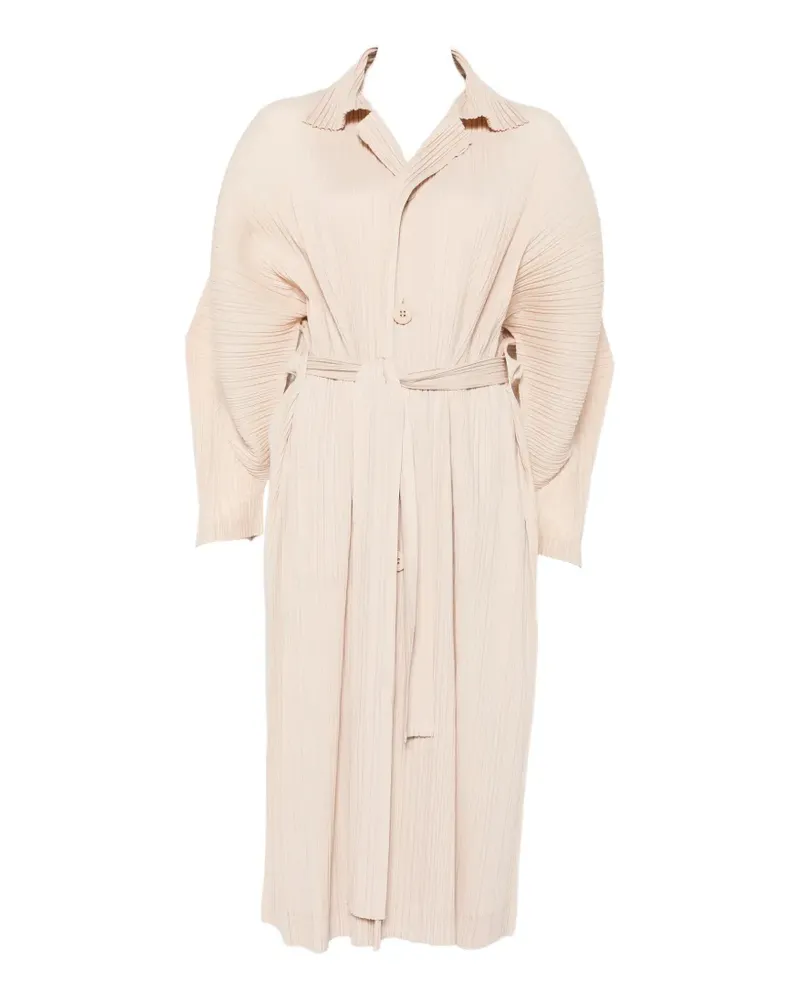 Issey Miyake pleated coat - Nude Nude