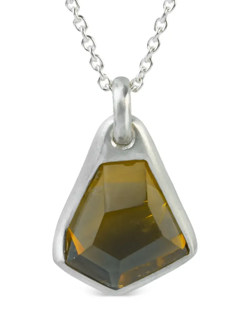 Parts Of Four Halos Halskette aus Sterlingsilber mit geometrischem Zitrin-Anhänger Silber