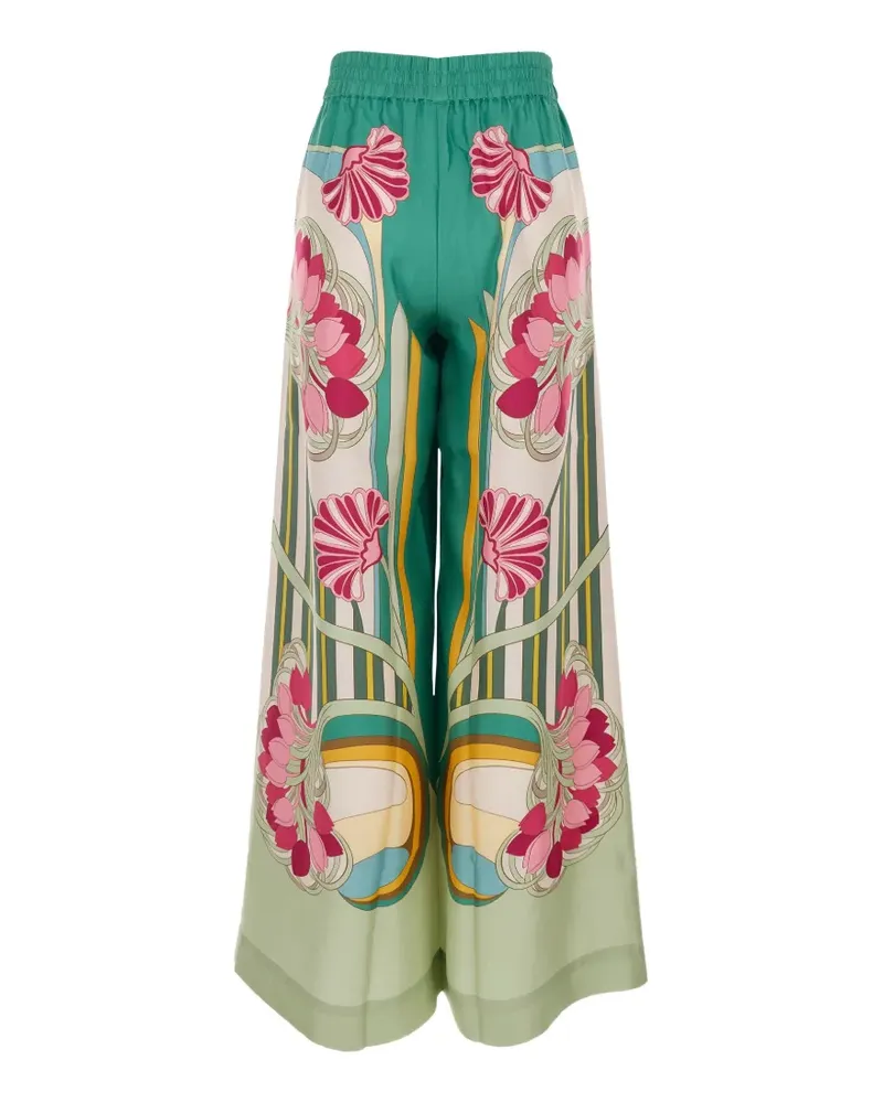La DoubleJ Palazzohose mit Blumenmuster - Grün Grün