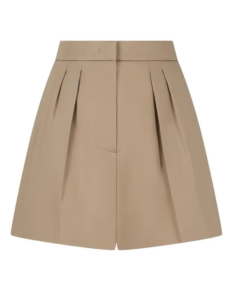 Max Mara pleated logo-embroidered shorts - Nude Nude