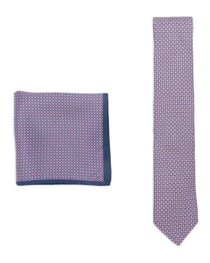 Canali Geometrische Krawatten (2er-Set) - Rosa Rosa