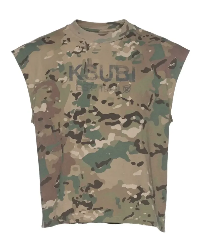 ksubi State Ecess Woodland T-Shirt mit Cut-Out - Grün Grün