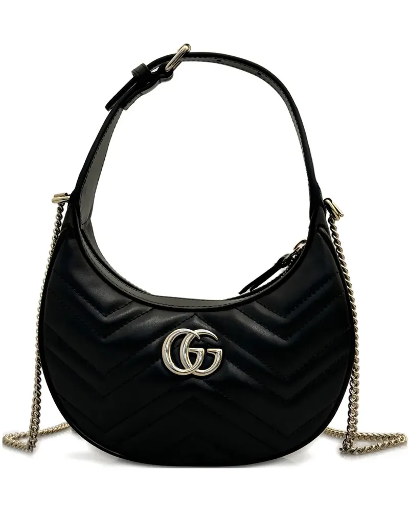 Gucci small GG Marmont chevron shoulder bag - Schwarz Schwarz