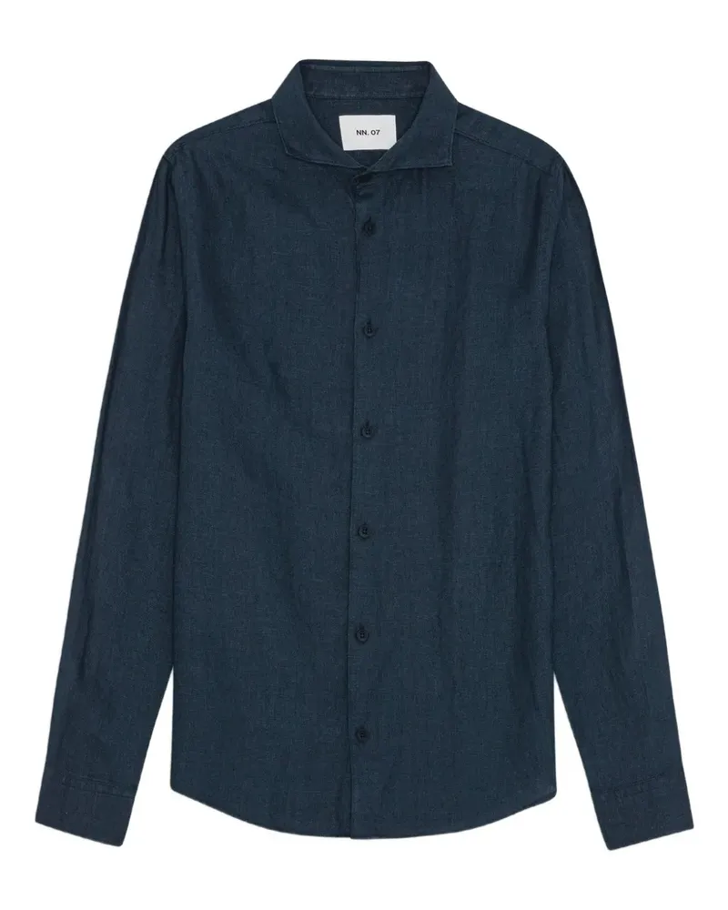 NN 07 Hemd aus Leinen - Blau Blau