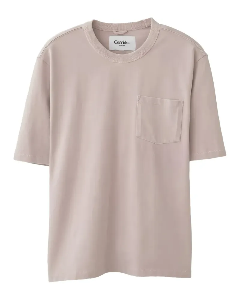 Corridor garment-dyed chest-pocket T-shirt - Rosa Rosa