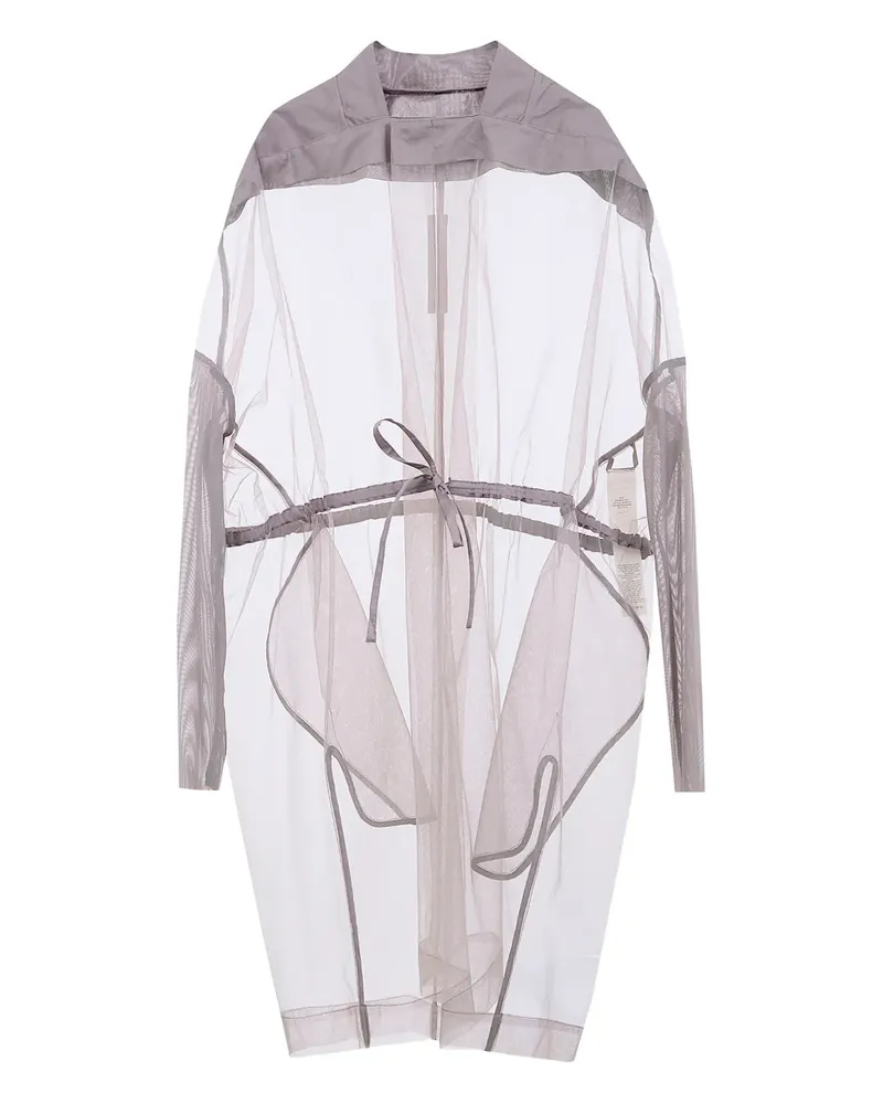Rick Owens tie tulle coat - Grau Grau