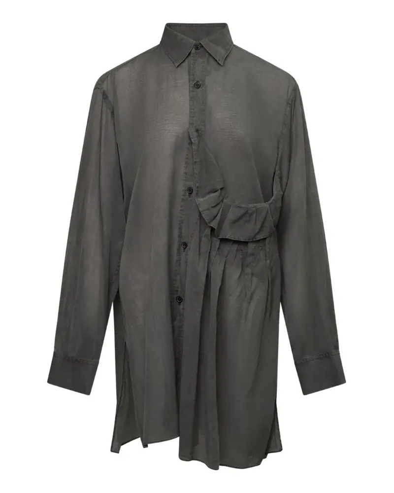 Yohji Yamamoto tucked-detail shirt - Grau Grau