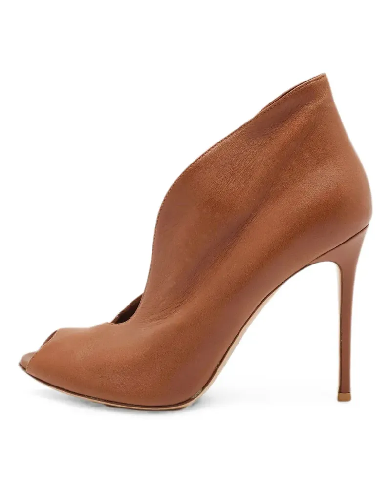 Gianvito Rossi Vamp peep-toe heeled pumps - Braun Braun
