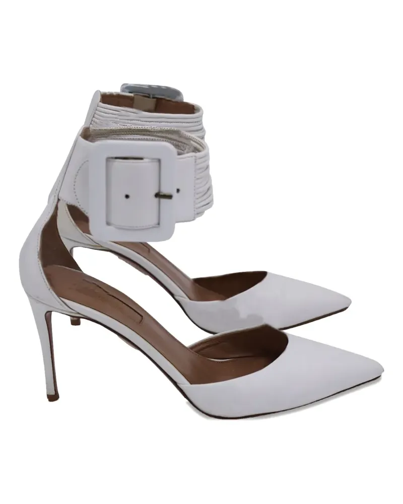 Aquazzura Casablanca buckle-fastening leather pumps - Weiß Weiß