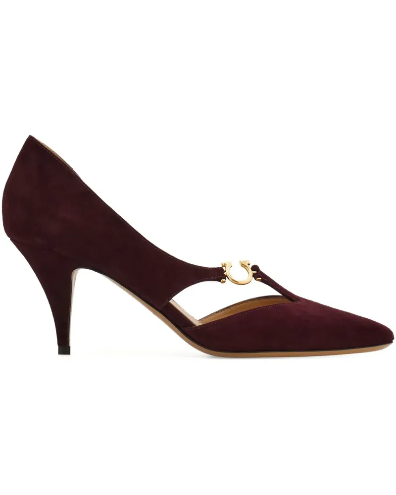 Ferragamo Pumps mit Cut-Out 70mm - Rot Rot
