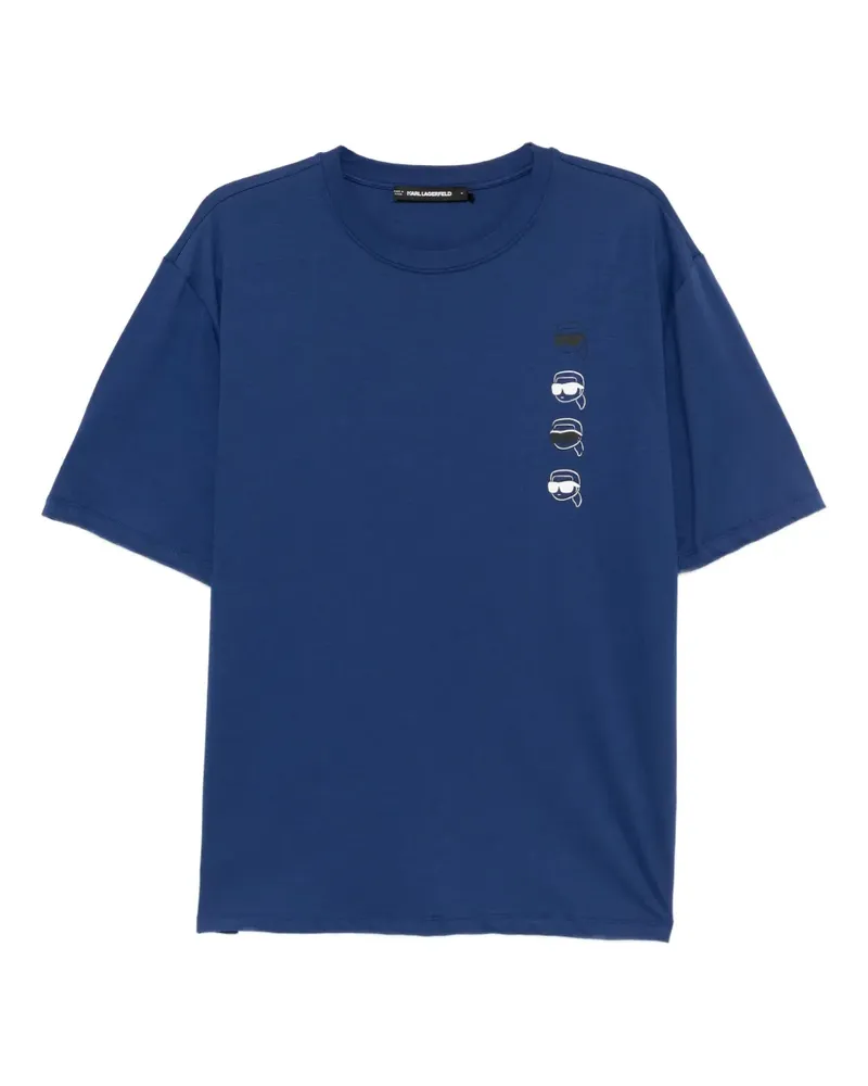 Karl Lagerfeld T-Shirt mit Logo-Print - Blau Blau