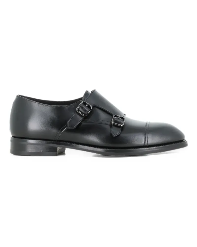 Santoni Monk-Schuhe mit Doppelriemen - Schwarz Schwarz