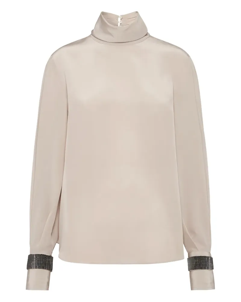 Brunello Cucinelli Bluse aus Chinakrepp - Nude Nude