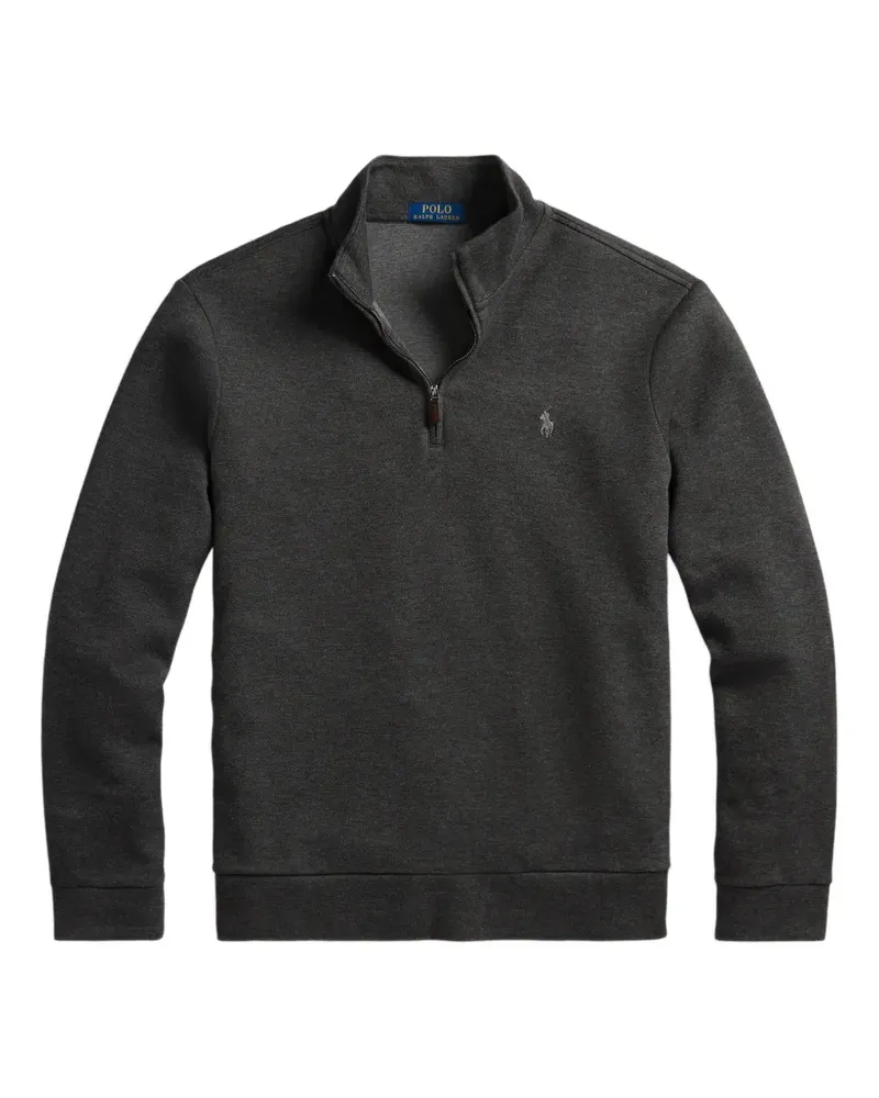 Ralph Lauren quarter-zip embroidered-logo sweater - Grau Grau