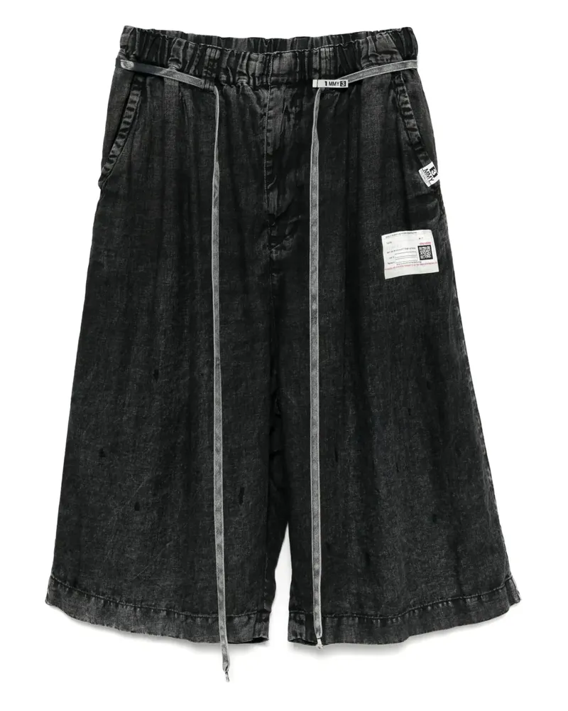 MIHARAYASUHIRO Cropped-Hose mit Kordelzug - Schwarz Schwarz