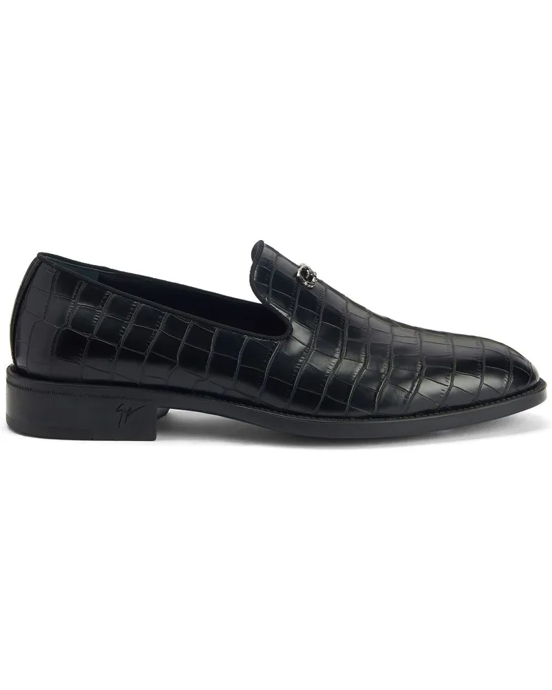 Giuseppe Zanotti Imrham Loafer mit Kroko-Effekt - Schwarz Schwarz