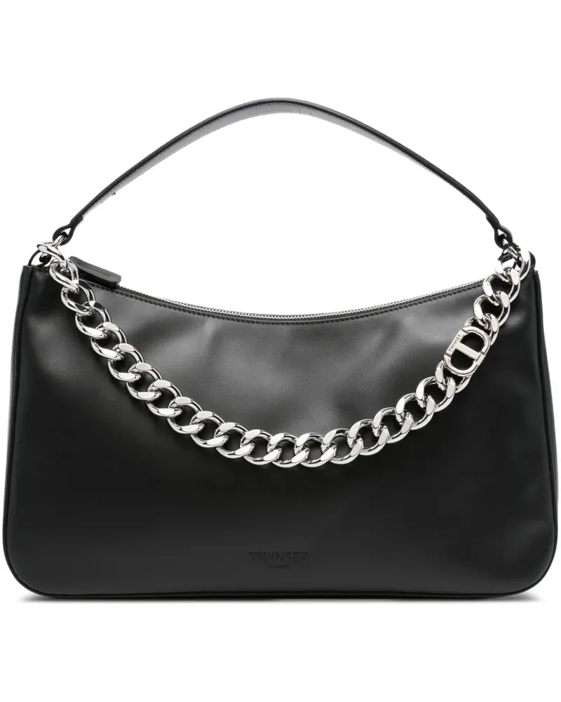 Twin-Set Mittelgroße Liliane Schultertasche - Schwarz Schwarz