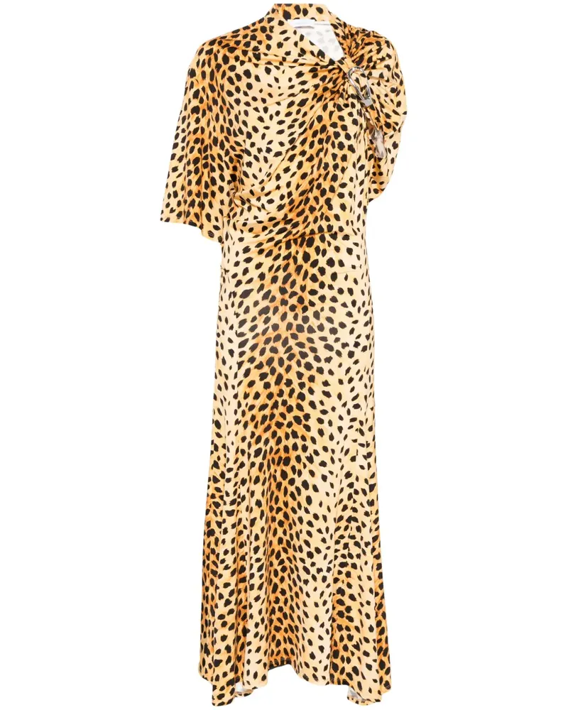 Paco Rabanne Maxikleid mit Leoparden-Print - Schwarz Schwarz