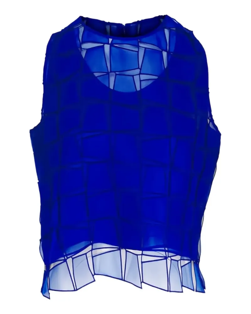 Akris patchwork organza blouse - Blau Blau