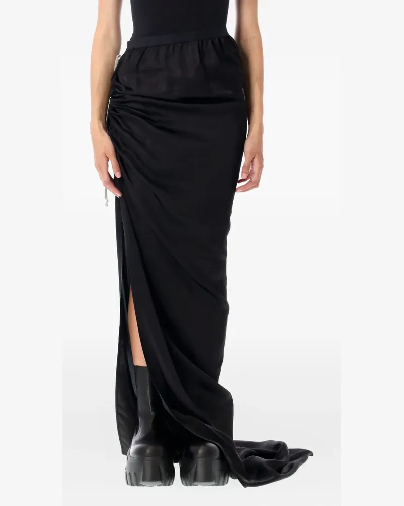 Rick Owens drawstring side-split skirt - Schwarz Schwarz