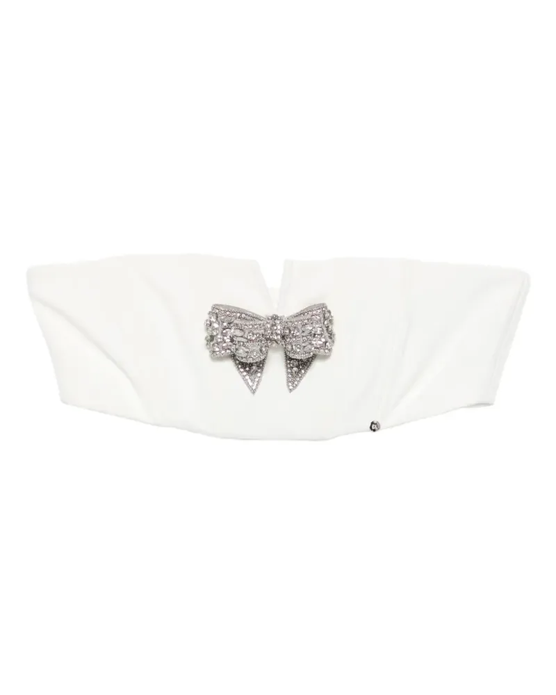 NISSA Cropped-Top mit Schleifen - Weiß Weiß