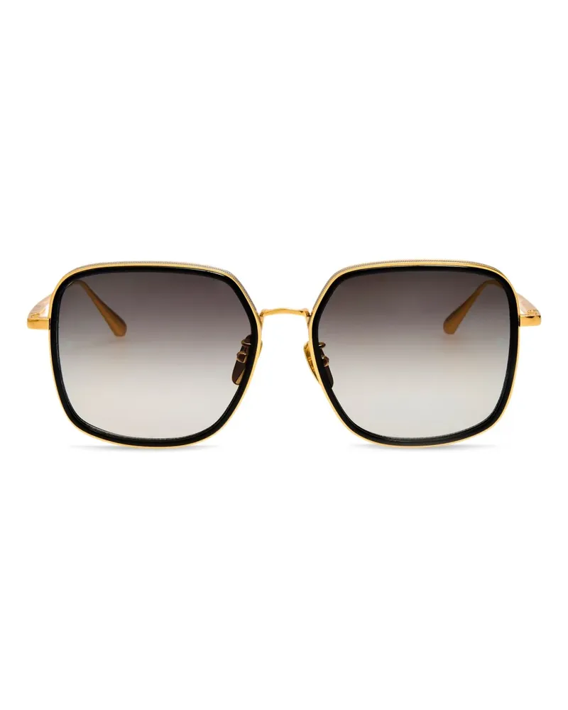Linda Farrow Eckige Sonnenbrille mit goldfarbenem Gestell Gold