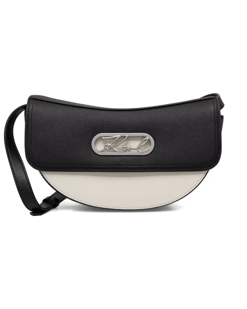 Karl Lagerfeld Schultertasche mit Logo-Schild - Schwarz Schwarz