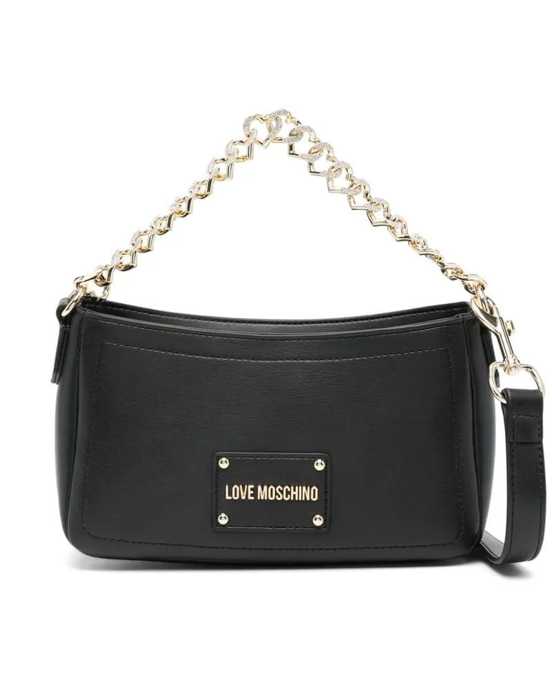 Moschino Handtasche mit Logo-Schriftzug - Schwarz Schwarz