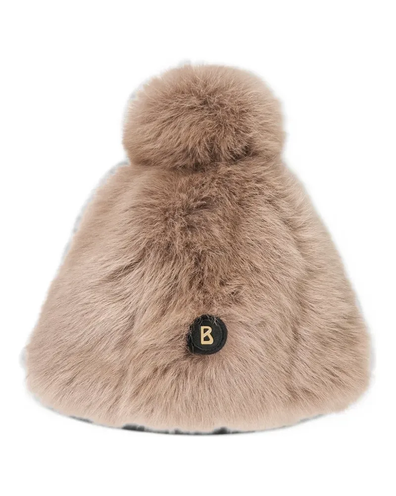 Bogner Aria Mütze aus Shearling mit Pompon - Braun Braun
