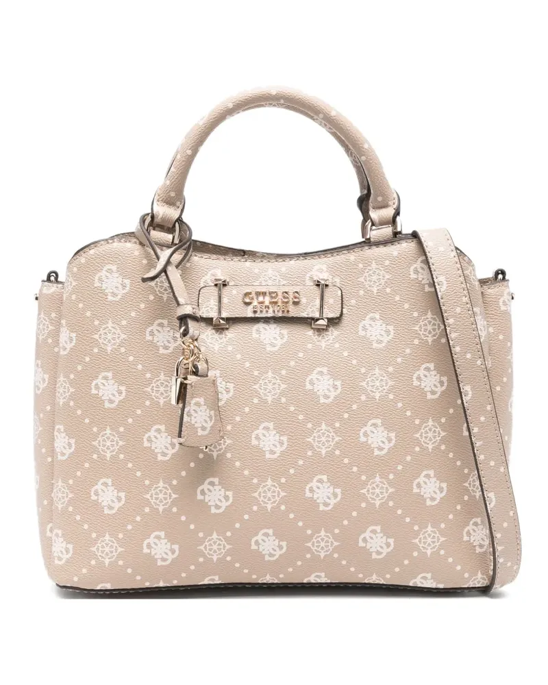 Guess Schultertasche mit Logo-Schild - Nude Nude