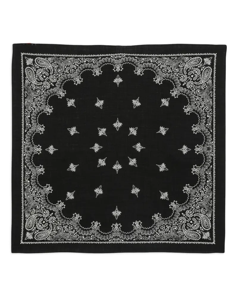 CENERE GB Bandana-Schal mit Paisleymuster - Schwarz Schwarz