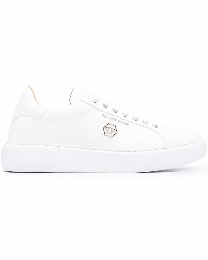Philipp Plein Sneakers mit Logo-Schild - Weiß Weiß