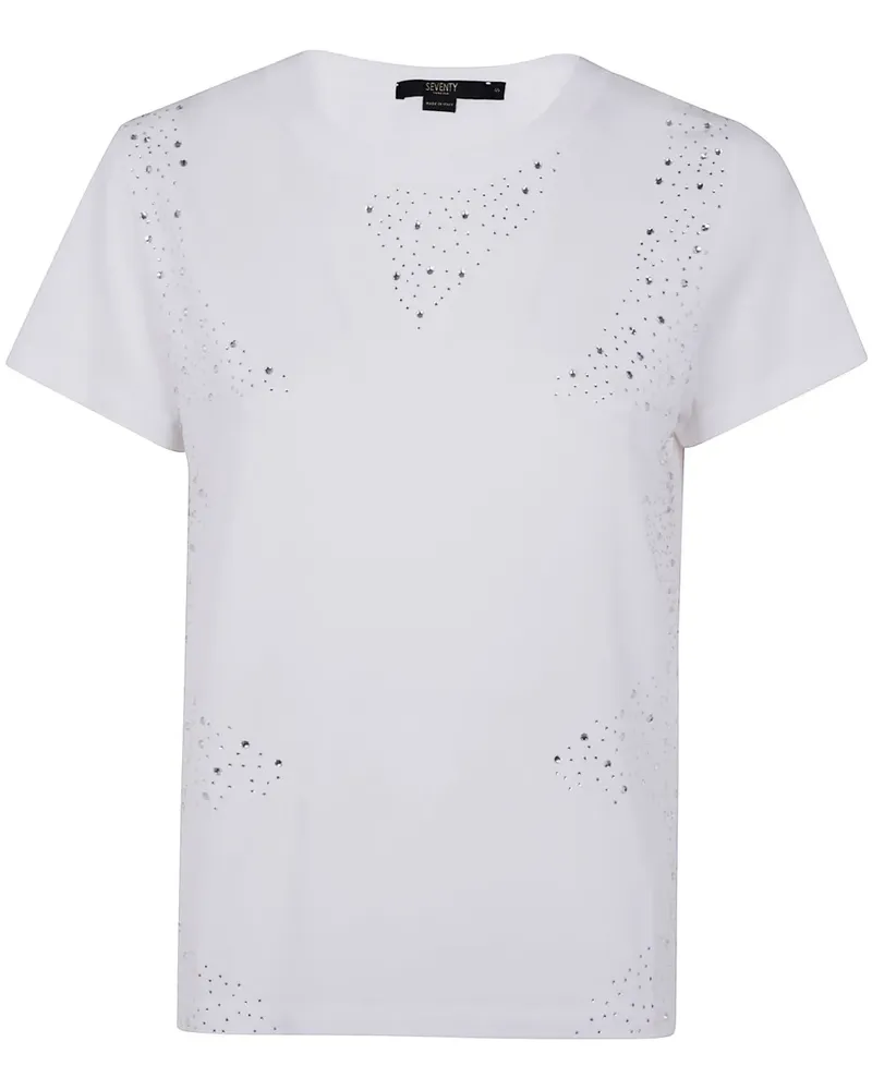 Seventy T-Shirt mit Kristallen - Weiß Weiß