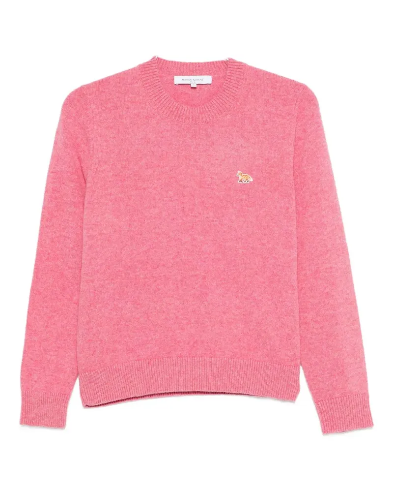 Kitsuné fox-motif wool sweater - Rosa Rosa