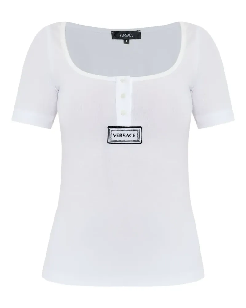 Versace T-Shirt mit Logo-Applikation - Weiß Weiß