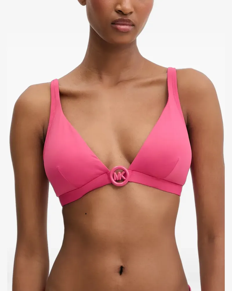 Michael Kors Bikinioberteil mit Logo-Schild - Rosa Rosa