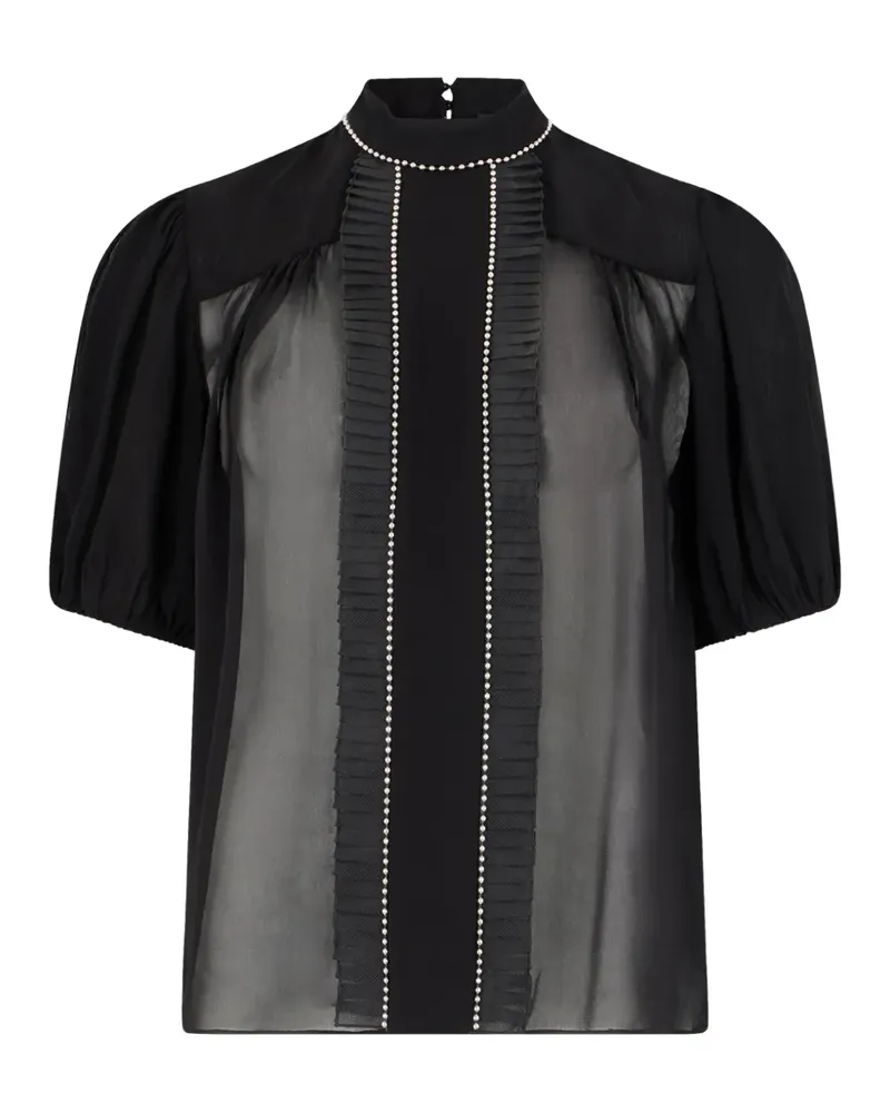 John Richmond Bluse mit Kristallen - Schwarz Schwarz