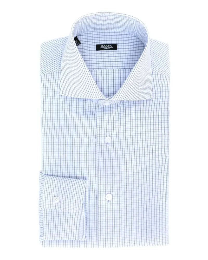BARBA checked shirt - Weiß Weiß